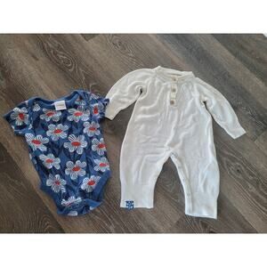 Kickee Pants Bamboo One‎ Piece Romper Hanna Andersson Top Flowers 3-6 months #7